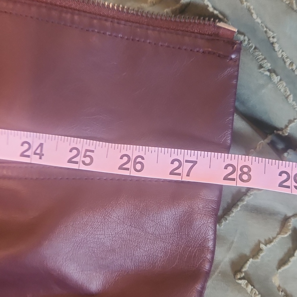 New York and Company maroon feaux leather jacket. Zipper in front and po… - Picture 12 of 13